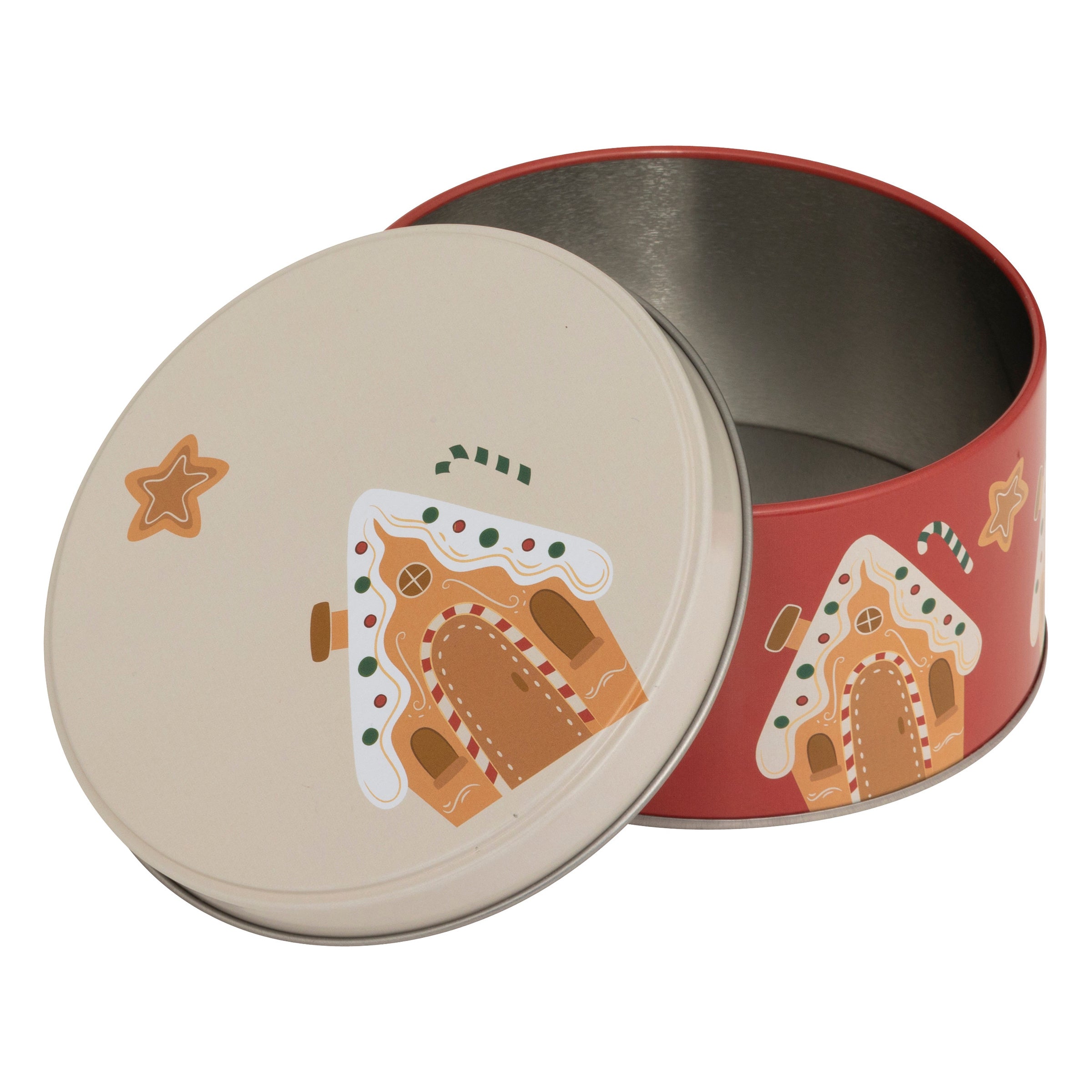 Okrągły pojemnik na ciastka, metal, 3 sztuki