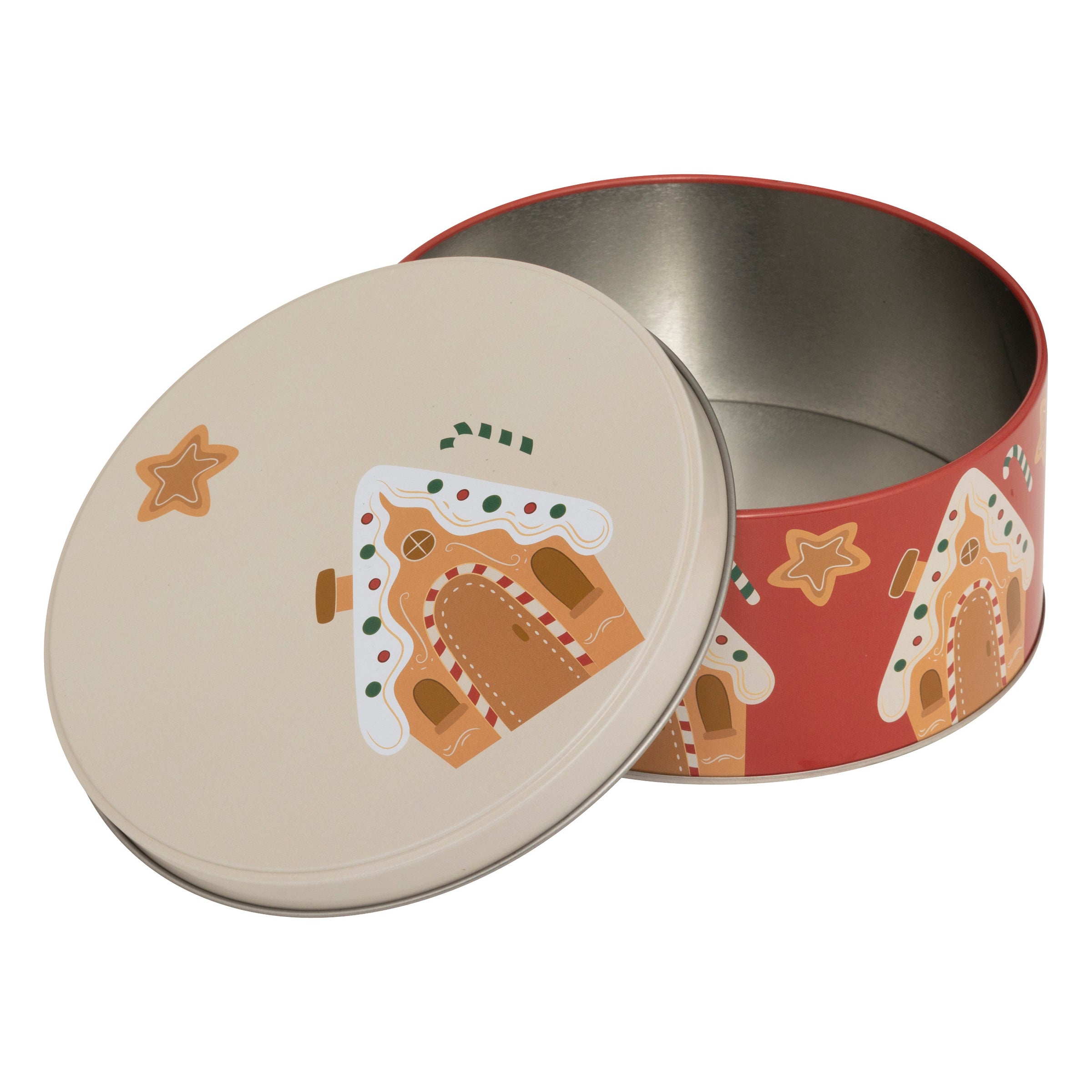 Okrągły pojemnik na ciastka, metal, 3 sztuki