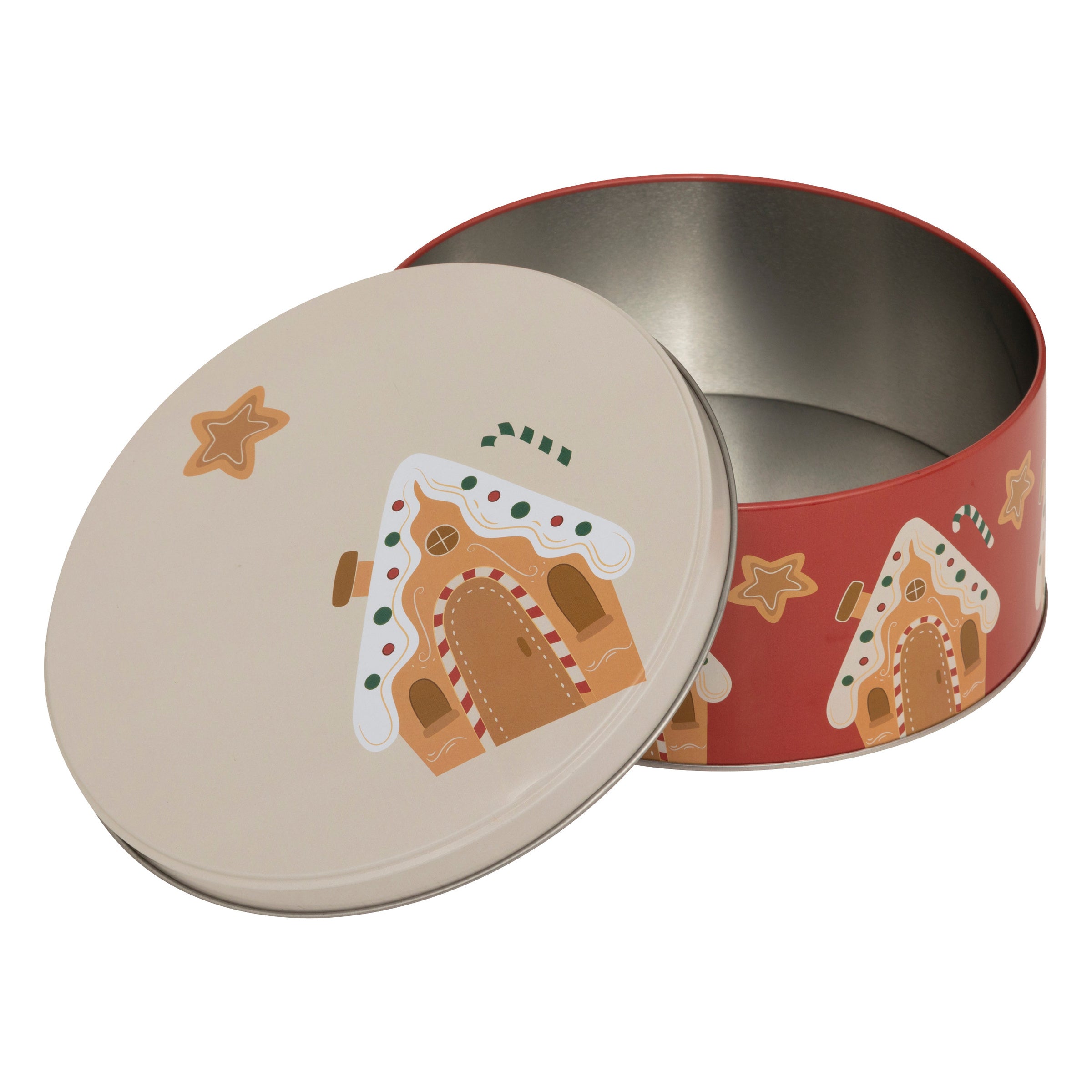 Okrągły pojemnik na ciastka, metal, 3 sztuki