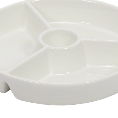 Okrągły półmisek do przekąsek z przegródkami i miescem na dip, Ø 19,5 cm