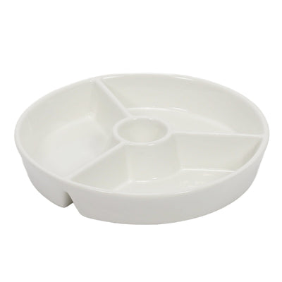 Okrągły półmisek do przekąsek z przegródkami i miescem na dip, Ø 19,5 cm