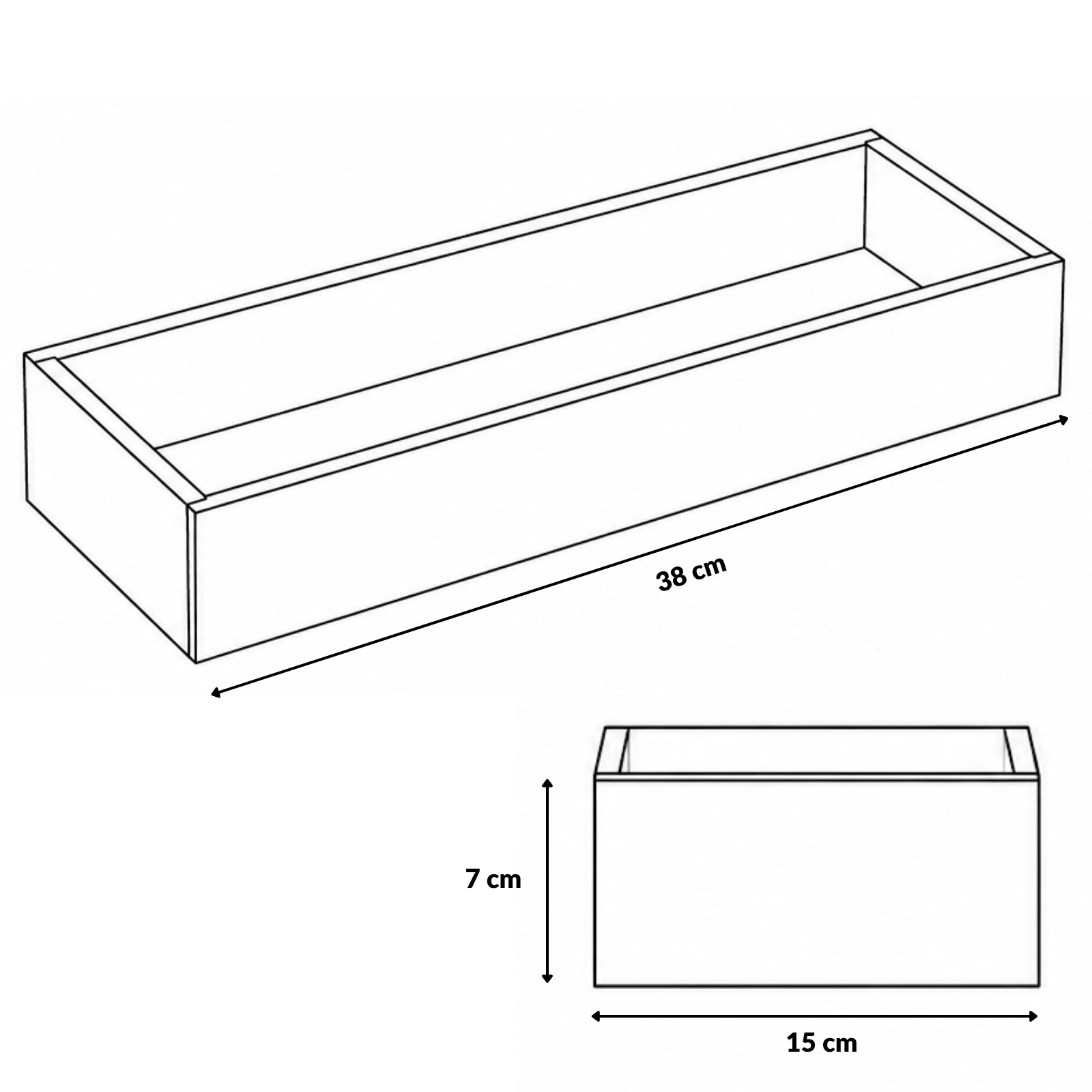 Organizer biurkowy bambusowy, 15 x 38 x 7 cm