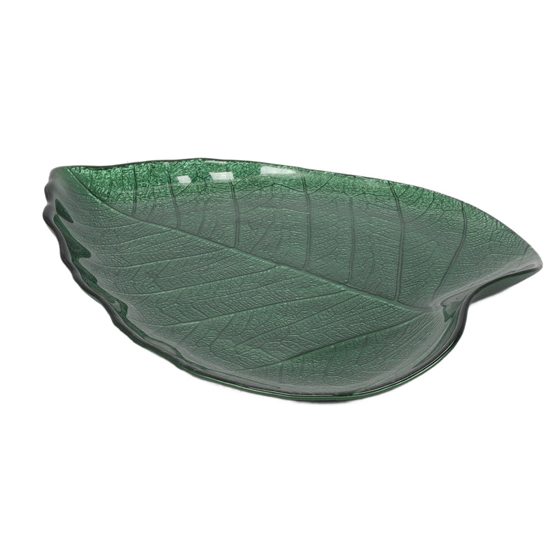 Patera szklana na ciasto LEAF, 28 cm