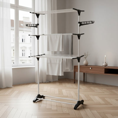 Pionowa suszarka na pranie z miejscem na wieszaki, 160 cm, ALTO