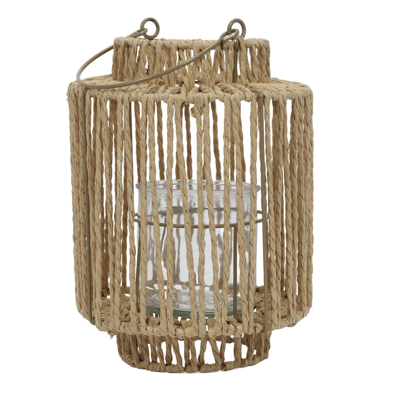 Pleciony lampion z uchwytem, 19 x 25 cm