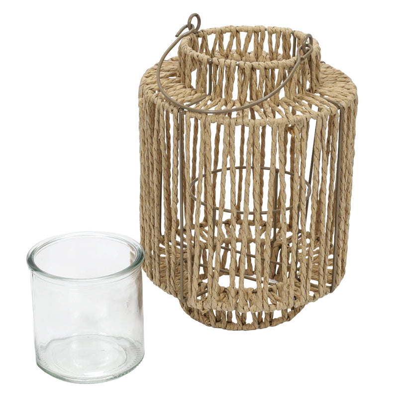 Pleciony lampion z uchwytem, 19 x 25 cm