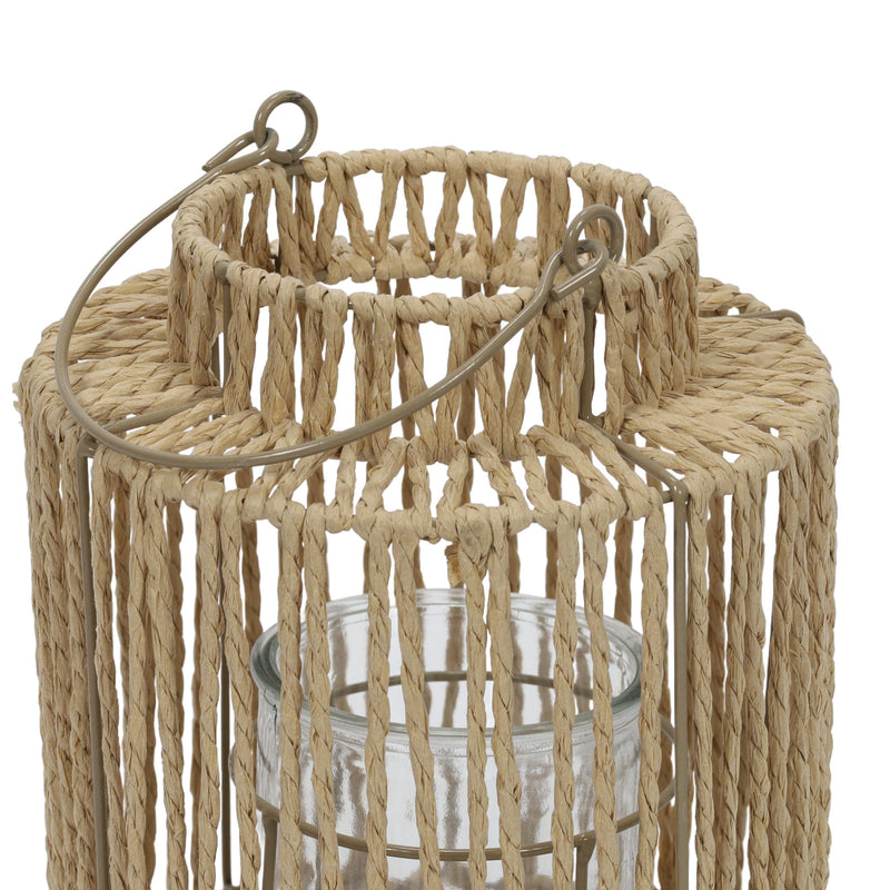 Pleciony lampion z uchwytem, 19 x 25 cm