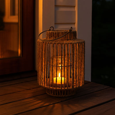 Pleciony lampion z uchwytem, 19 x 25 cm