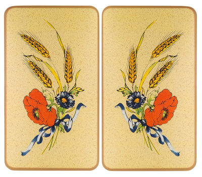 Płyty ochronne na kuchenkę FLOWERS, 2 sztuki, szklane