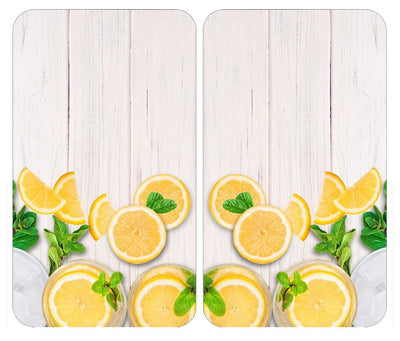 Płyty termoodporne do ochrony kuchenki, 2 tafle szklane z ozdobnym wzorem + stopki antypoślizgowe - 52 x 30 cm, WENKO