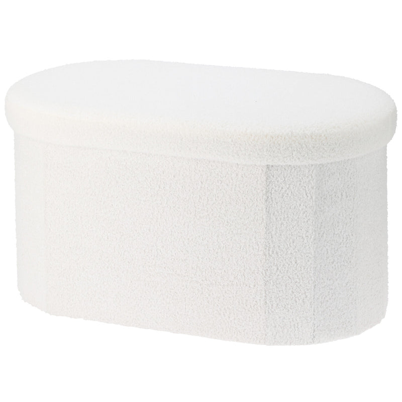 Podłużna pufa ze schowkiem boucle BINI, 71 x 39,5 x 39 cm