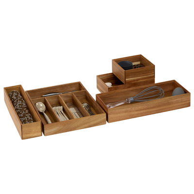 Podłużny drewniany organizer TIDY SMART, 8 x 38 x 7 cm