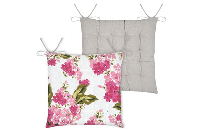 Poduszka bawełniana na krzesło z kwiecistym wzorem 38 x 38 cm