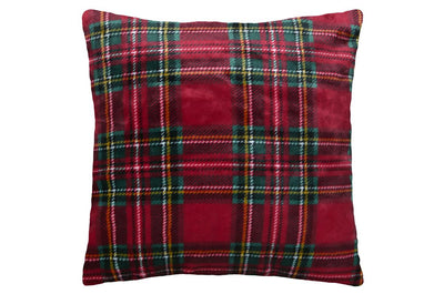 Poduszka świąteczna KLAUS w szkocką kratę, 45 × 45 cm