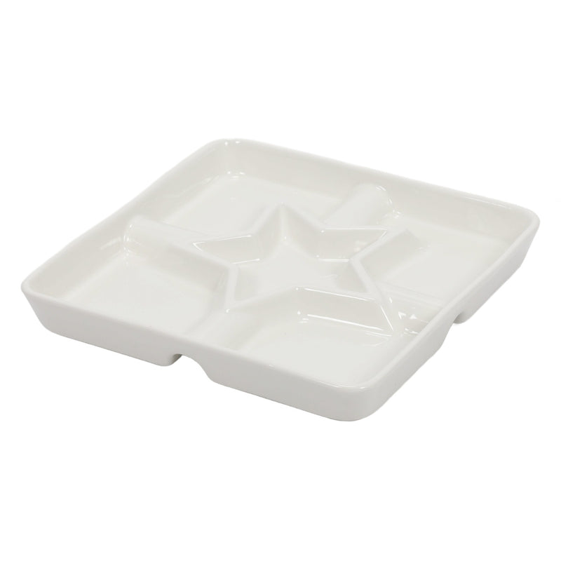 Półmisek do przekąsek z przegródkami, 22 x 22 cm