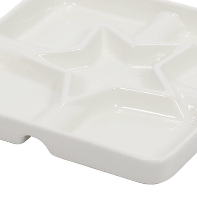 Półmisek do przekąsek z przegródkami, 22 x 22 cm