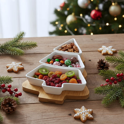 Porcelanowe miseczki na przekąski LUMORA, kształt choinki