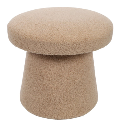 Pufa okrągła tapicerowana TEDDY grzybek boucle, Ø 43 x 38 cm