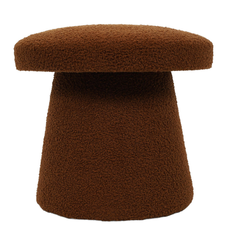 Pufa okrągła tapicerowana TEDDY grzybek boucle, Ø 43 x 38 cm