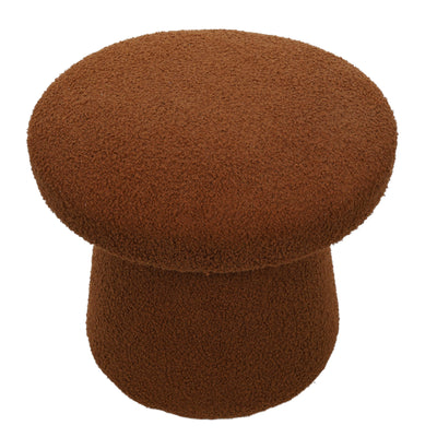 Pufa okrągła tapicerowana TEDDY grzybek boucle, Ø 43 x 38 cm