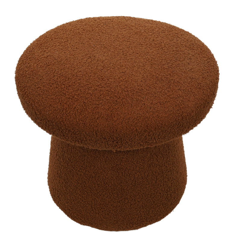Pufa okrągła tapicerowana TEDDY grzybek boucle, Ø 43 x 38 cm