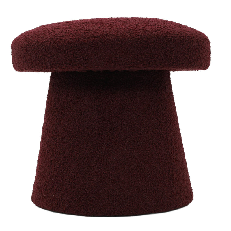 Pufa okrągła tapicerowana TEDDY grzybek boucle, Ø 43 x 38 cm