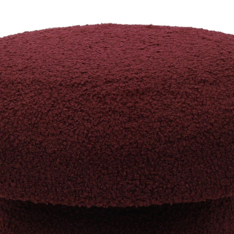 Pufa okrągła tapicerowana TEDDY grzybek boucle, Ø 43 x 38 cm