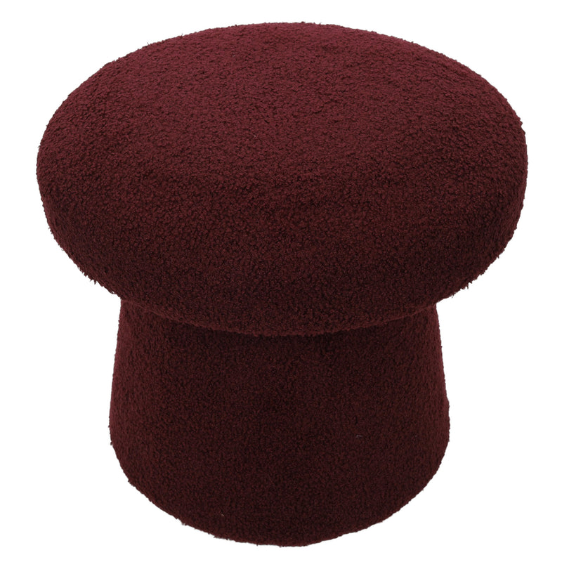 Pufa okrągła tapicerowana TEDDY grzybek boucle, Ø 43 x 38 cm