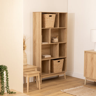 Regał na książki nieregularne półki wnęki ABANA, 80 x 30 x 160 cm