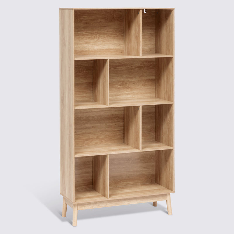 Regał na książki nieregularne półki wnęki ABANA, 80 x 30 x 160 cm