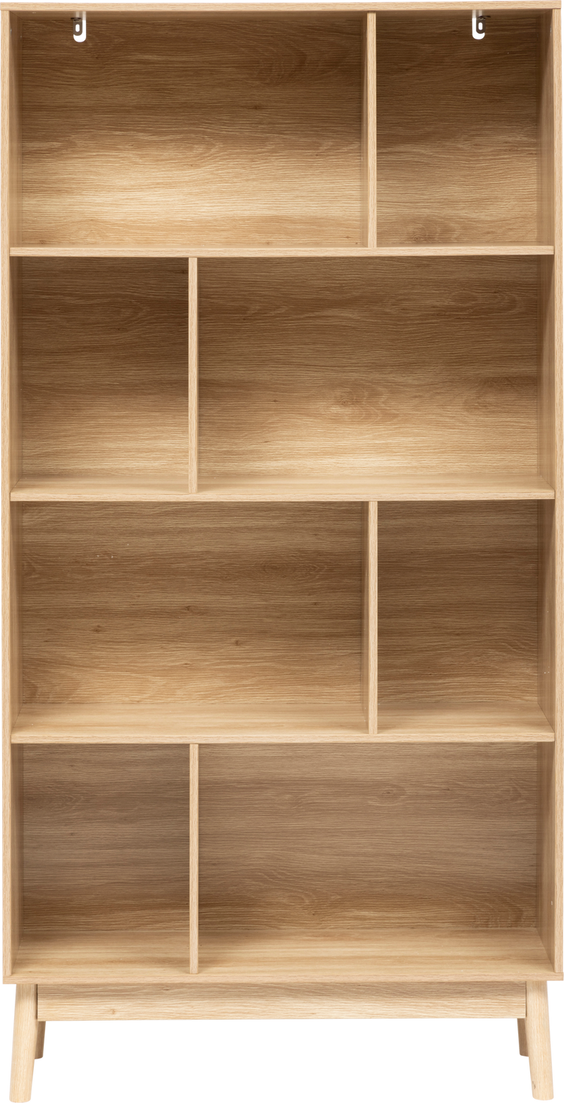 Regał na książki nieregularne półki wnęki ABANA, 80 x 30 x 160 cm