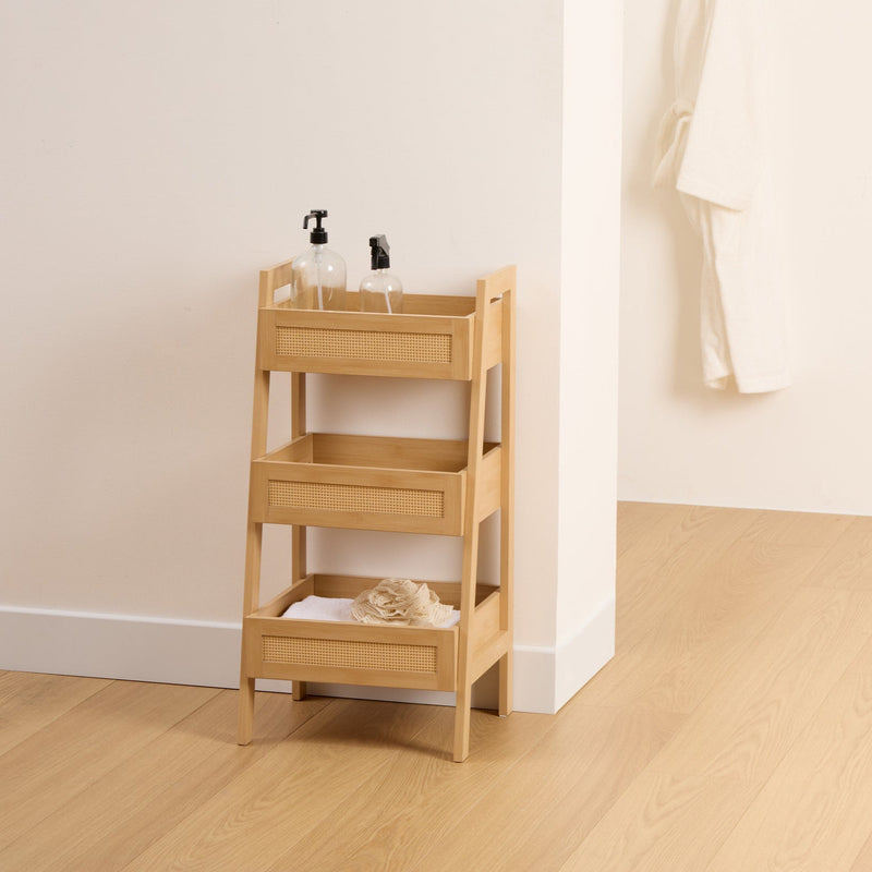 Regał z półkami z plecionką wiedeńską CANE, 40 x 34,2 x 80 cm