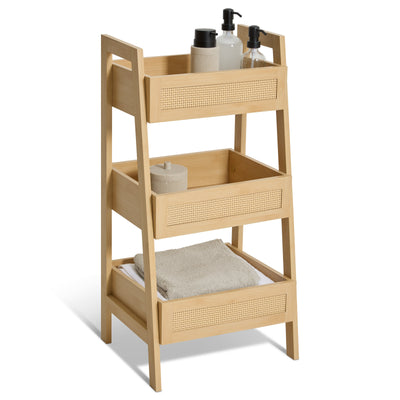 Regał z półkami z plecionką wiedeńską CANE, 40 x 34,2 x 80 cm