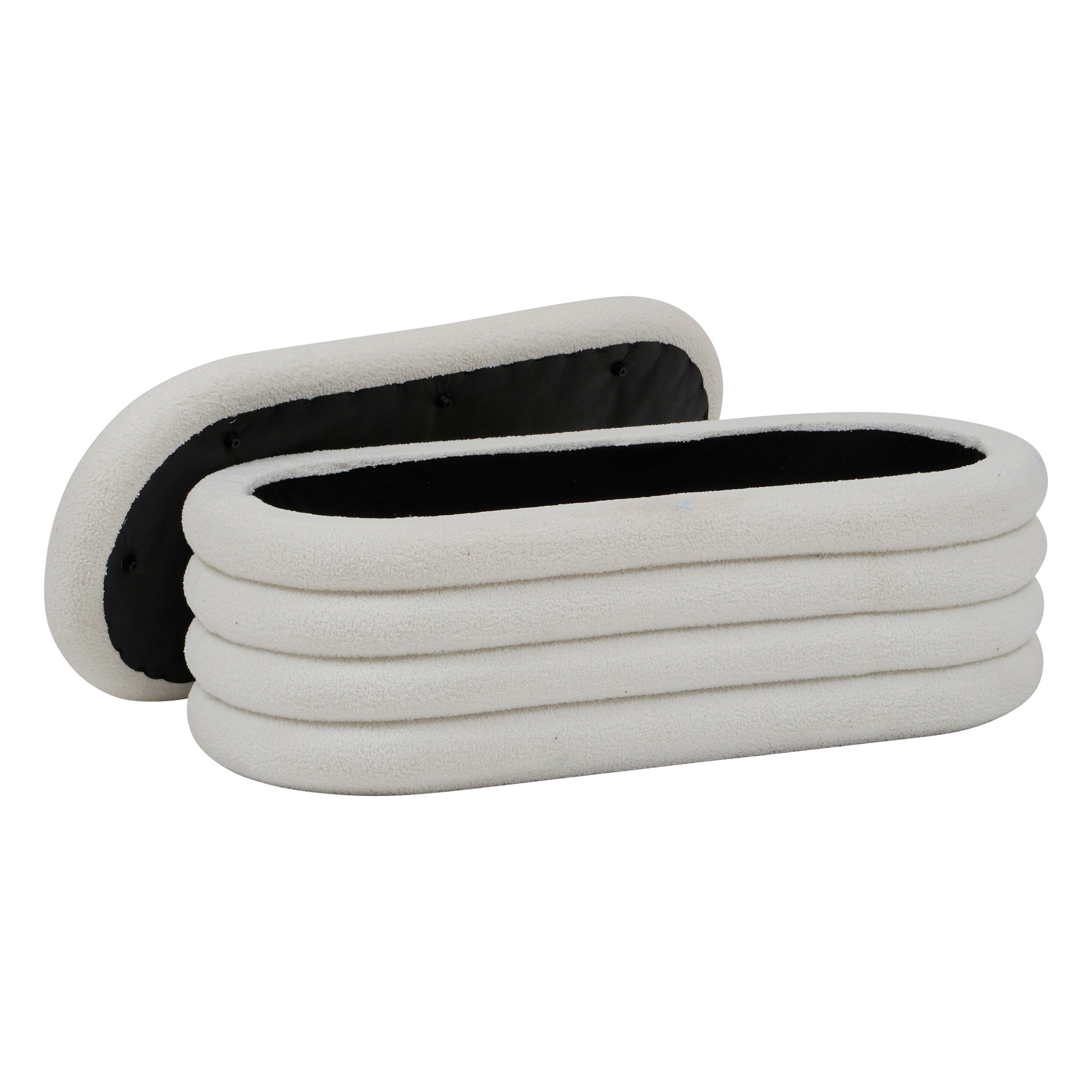 Siedzisko do przedpokoju GIULIA boucle, ze schowkiem, 110 x 46 x 40,5 cm 