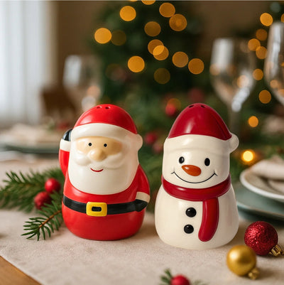 Solniczka i pieprzniczka NOELUNE Mikołaj i bałwanek