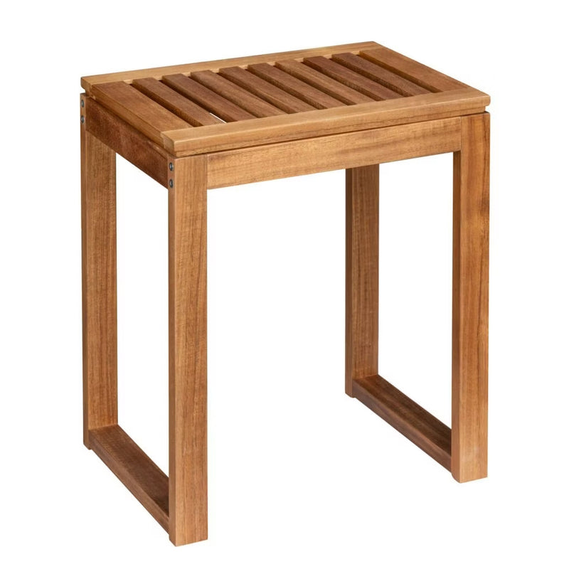 Stołek łazienkowy z drewna akacji FONDI, wys. 46 cm