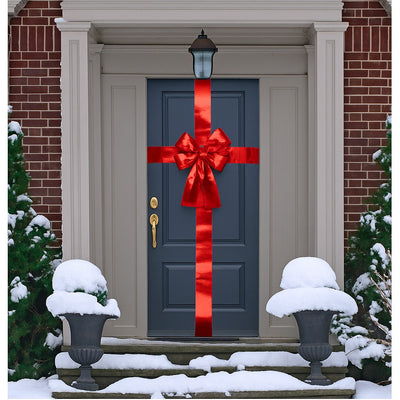 Świąteczna dekoracja na drzwi, kokarda, 33 x 42 cm