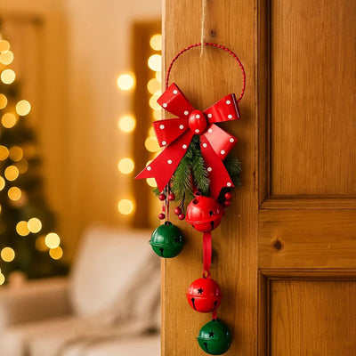 Świąteczna dekoracja z metalowymi dzwoneczkami, 29 cm
