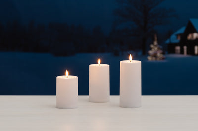 Świece LED, zewnętrzne, 3 sztuki, 10-15 cm 