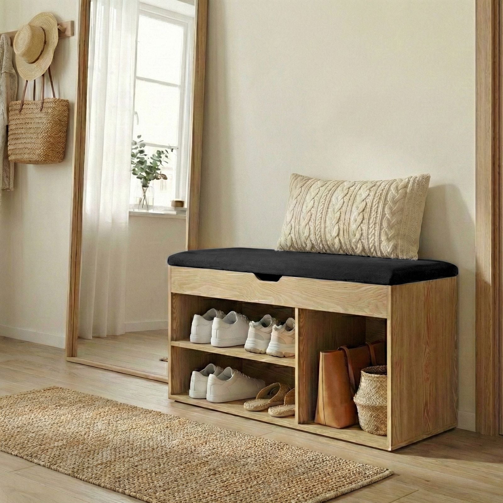 Szafka na buty z siedziskiem TRIA, 80 x 43 x 30 cm