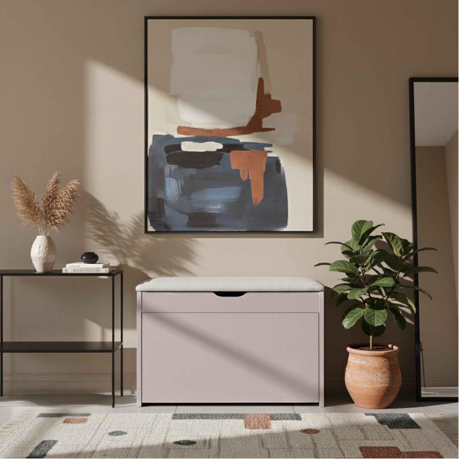 Szafka na buty z siedziskiem i wysuwanymi półkami VAULT, 57 x 30 x 53 cm