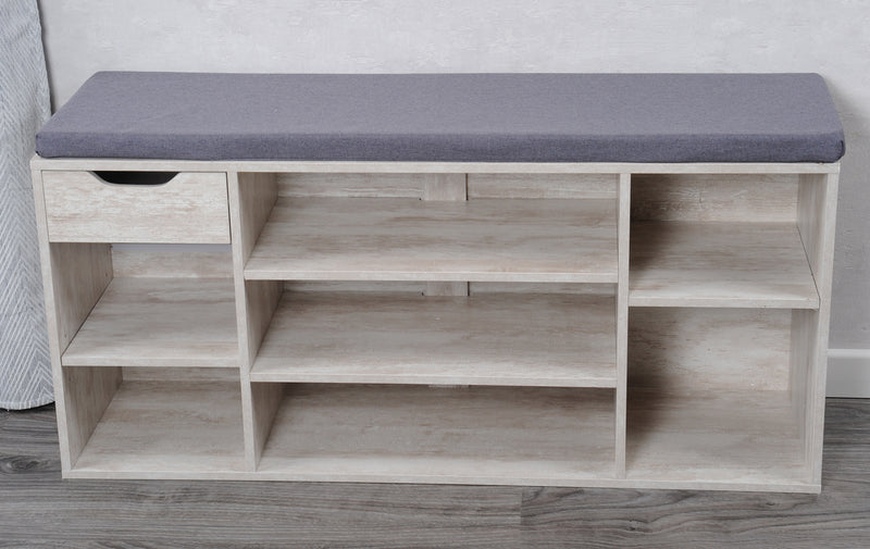 Szafka na buty z szufladą i miękkim siedziskiem, 101 x 29 x 48 cm