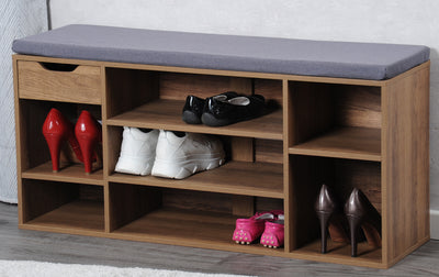 Szafka na buty z szufladą i miękkim siedziskiem, 101 x 29 x 48 cm