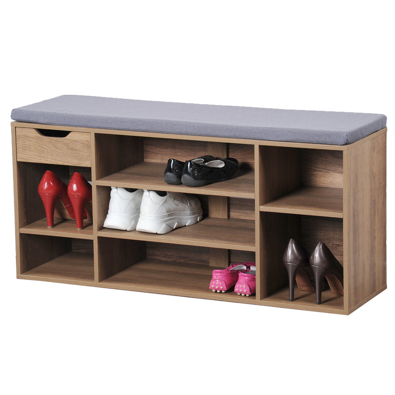 Szafka na buty z szufladą i miękkim siedziskiem, 101 x 29 x 48 cm