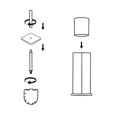Szczotka WC ZETRU, z bambusowym wieczkiem