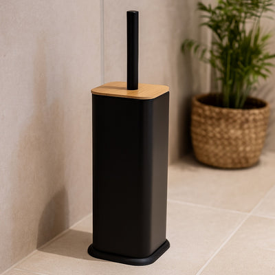 Szczotka WC ZETRU, z bambusowym wieczkiem