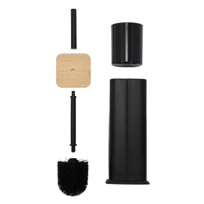 Szczotka WC ZETRU, z bambusowym wieczkiem