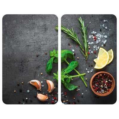 Szklane płyty ochronne HERBS na kuchenkę - 2 sztuki, WENKO