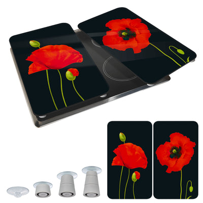 Szklane płyty ochronne MAKI na kuchenkę – 2 sztuki