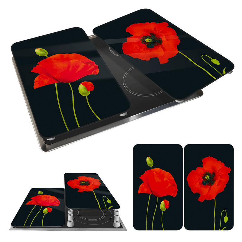 Szklane płyty ochronne MAKI na kuchenkę – 2 sztuki